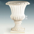 Hand carved natural marble flowerpot stone garden pot